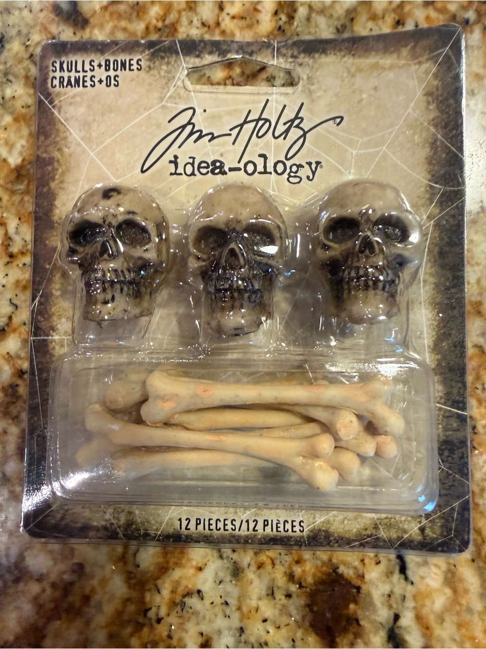 Tim Holtz Idea-ology Skull & Bones Accent Set - Brown, Tan - Picture 4 of 4